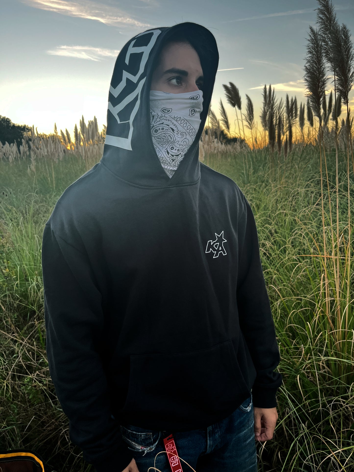 Black Hood Logo Hoodie