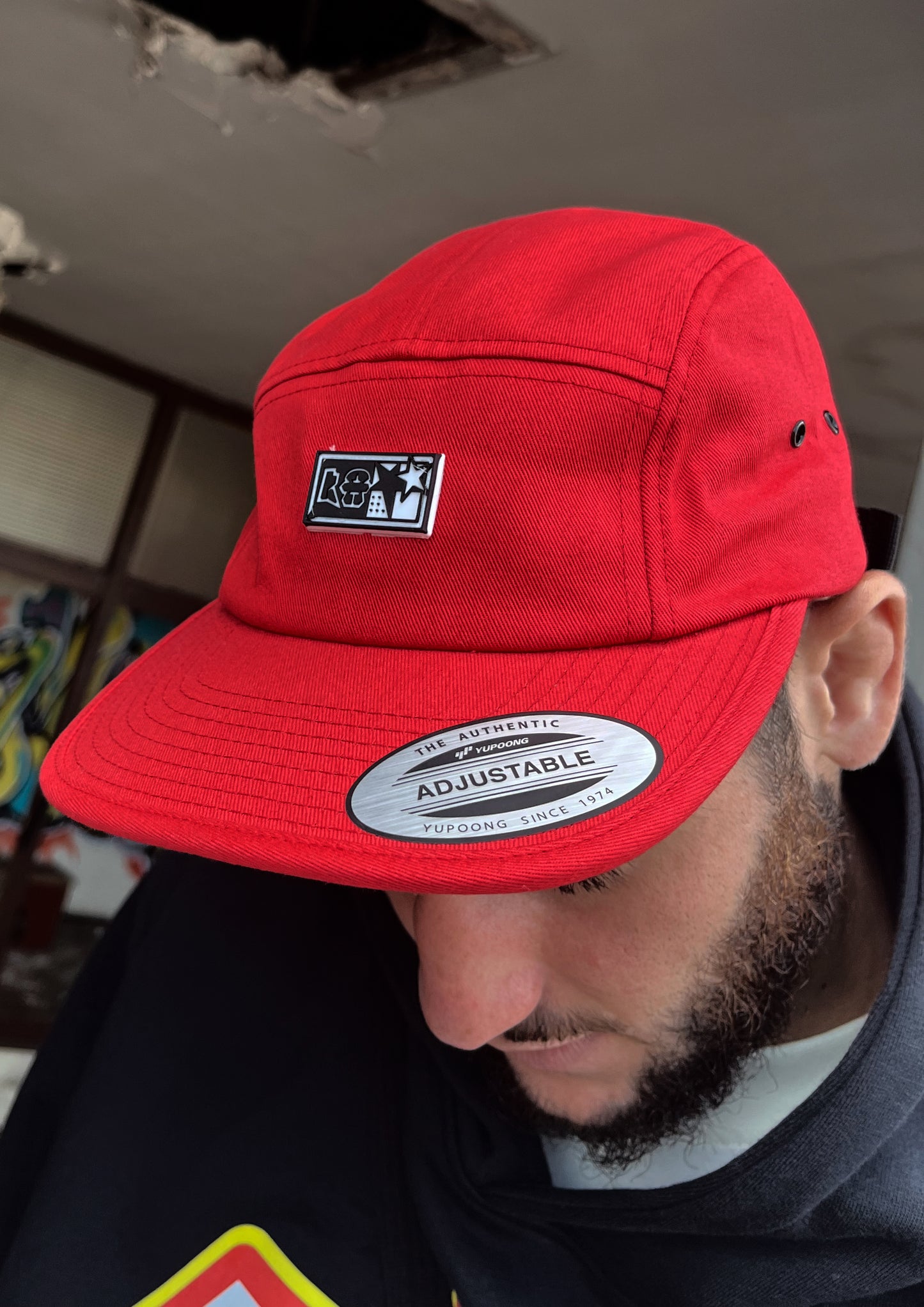 Red 5 Panel Cap