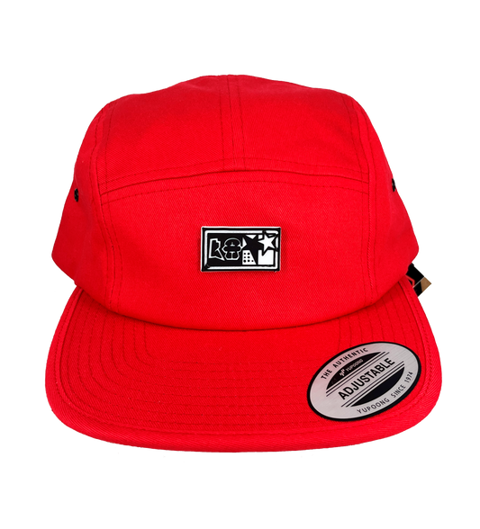 Red 5 Panel Cap